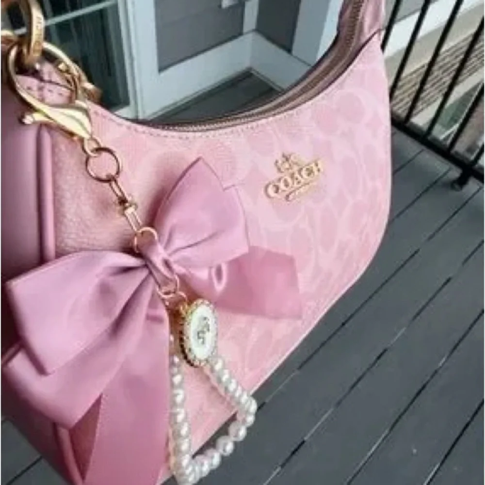 COACH Pink Signature Canvas Bag. - Picture 5 of 8